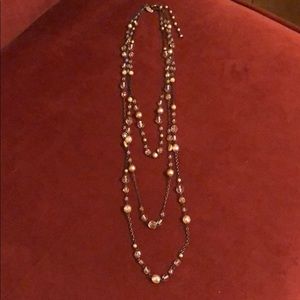 White House Black Market Triple Strand Pearls